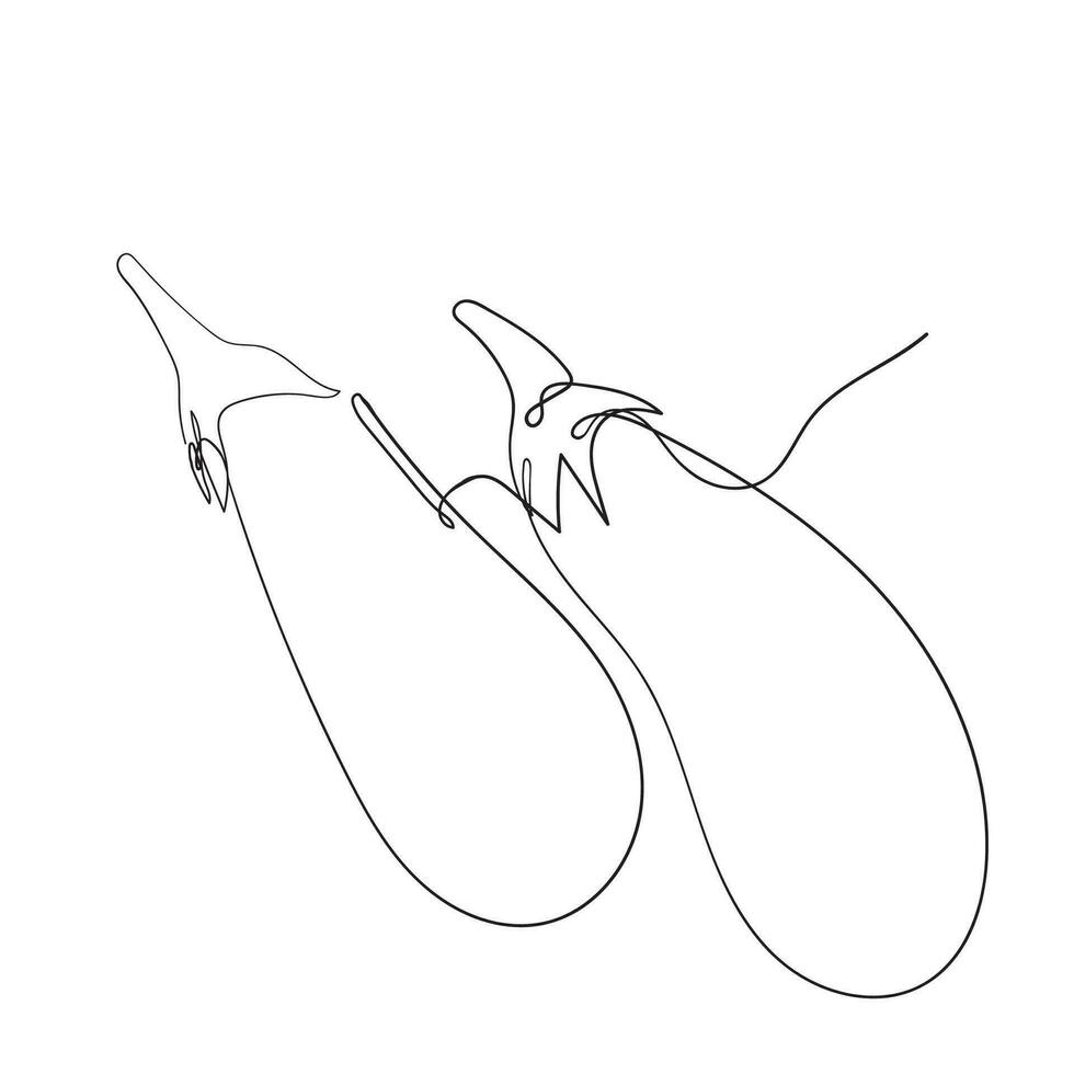 continuous line drawing eggplant illustration vector