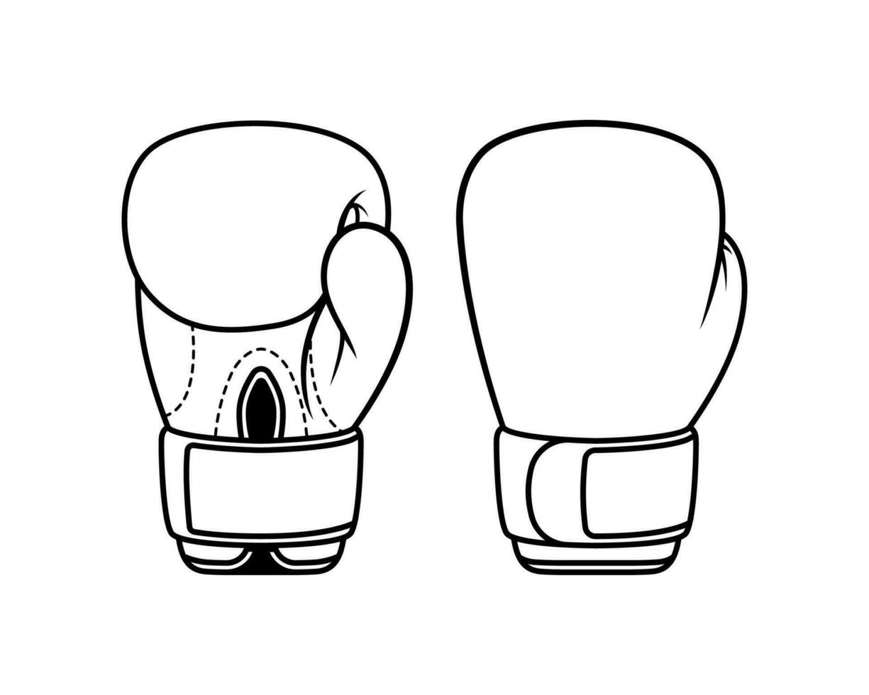 boxeo guantes línea Arte vector aislado en blanco antecedentes.