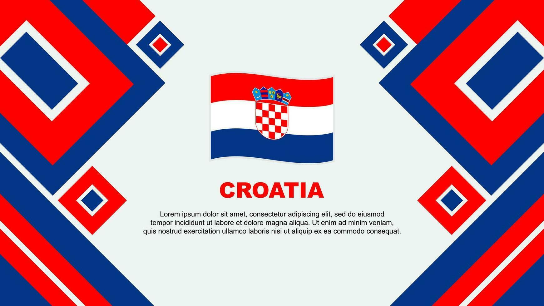 Croatia Flag Abstract Background Design Template. Croatia Independence Day Banner Wallpaper Vector Illustration. Croatia Cartoon