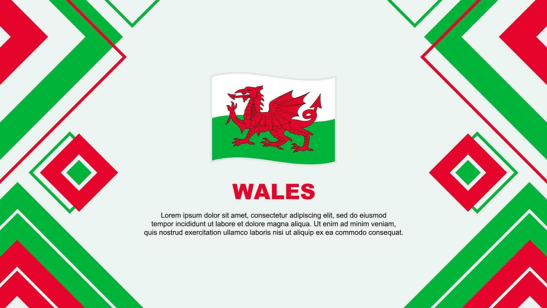 Wales Flag Abstract Background Design Template. Wales Independence Day Banner Wallpaper Vector Illustration. Wales Background