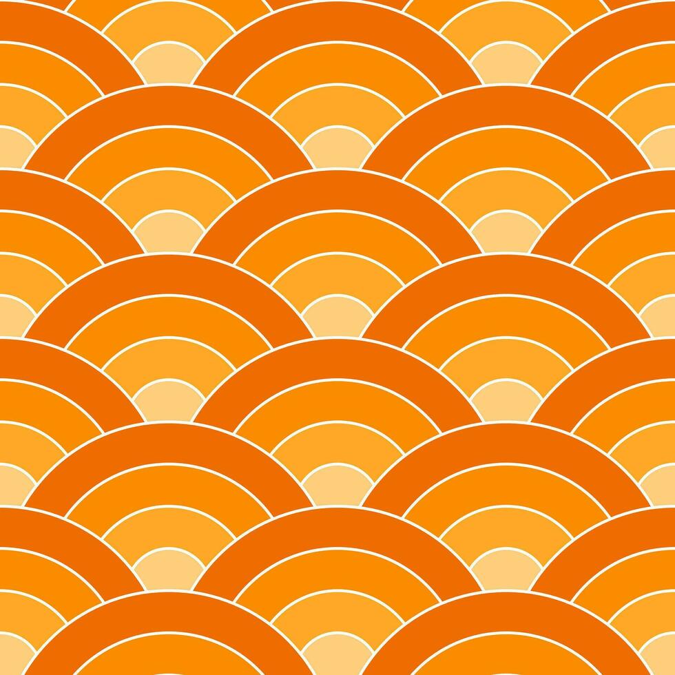 naranja sombra de japonés ola modelo antecedentes. japonés sin costura modelo vector. olas antecedentes ilustración. para ropa, envase papel, fondo, fondo, regalo tarjeta. vector