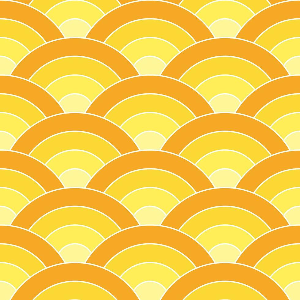 amarillo sombra de japonés ola modelo antecedentes. japonés sin costura modelo vector. olas antecedentes ilustración. para ropa, envase papel, fondo, fondo, regalo tarjeta. vector