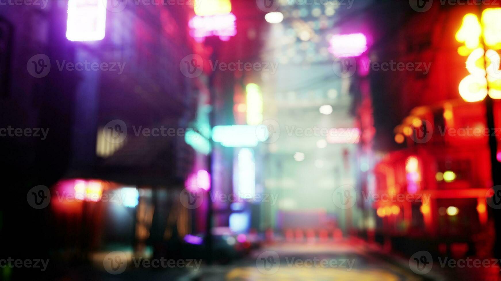 Defocused city lights at night photo