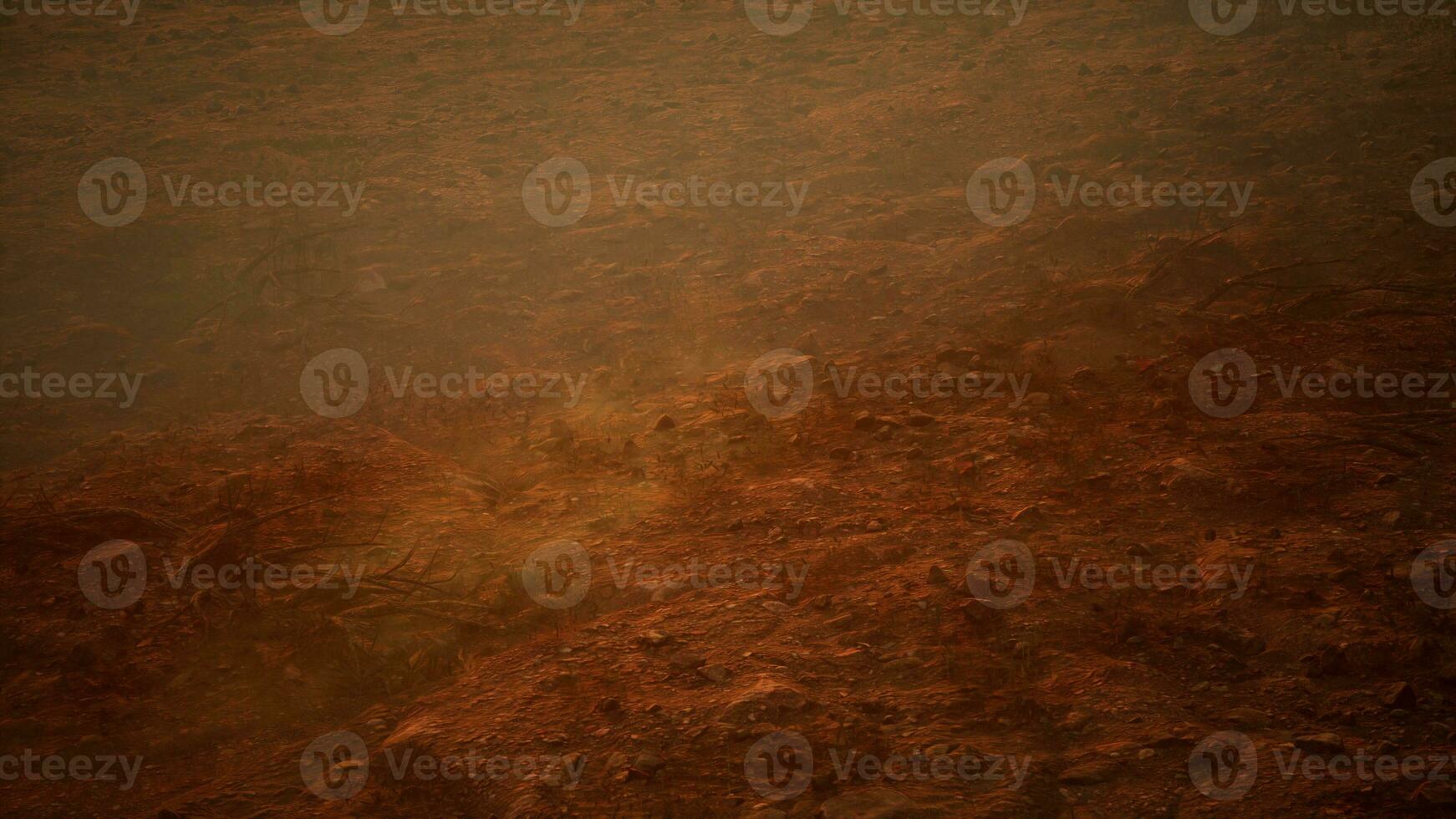 Storm of dust and sand in desert photo