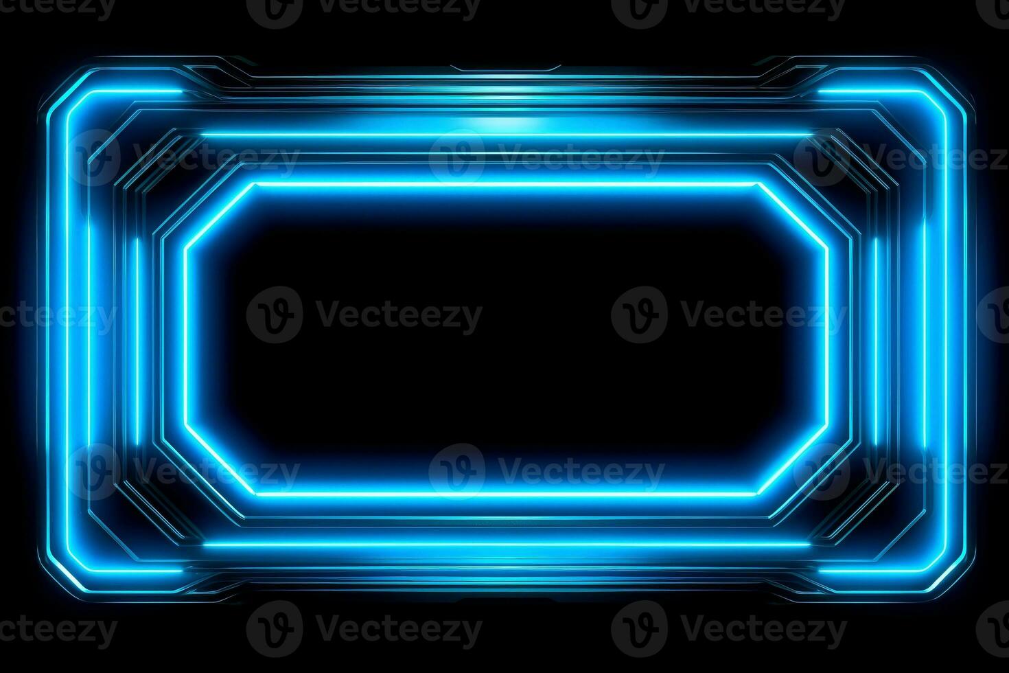 AI generated Abstract high tech black border, futuristic technology background, Generative AI photo