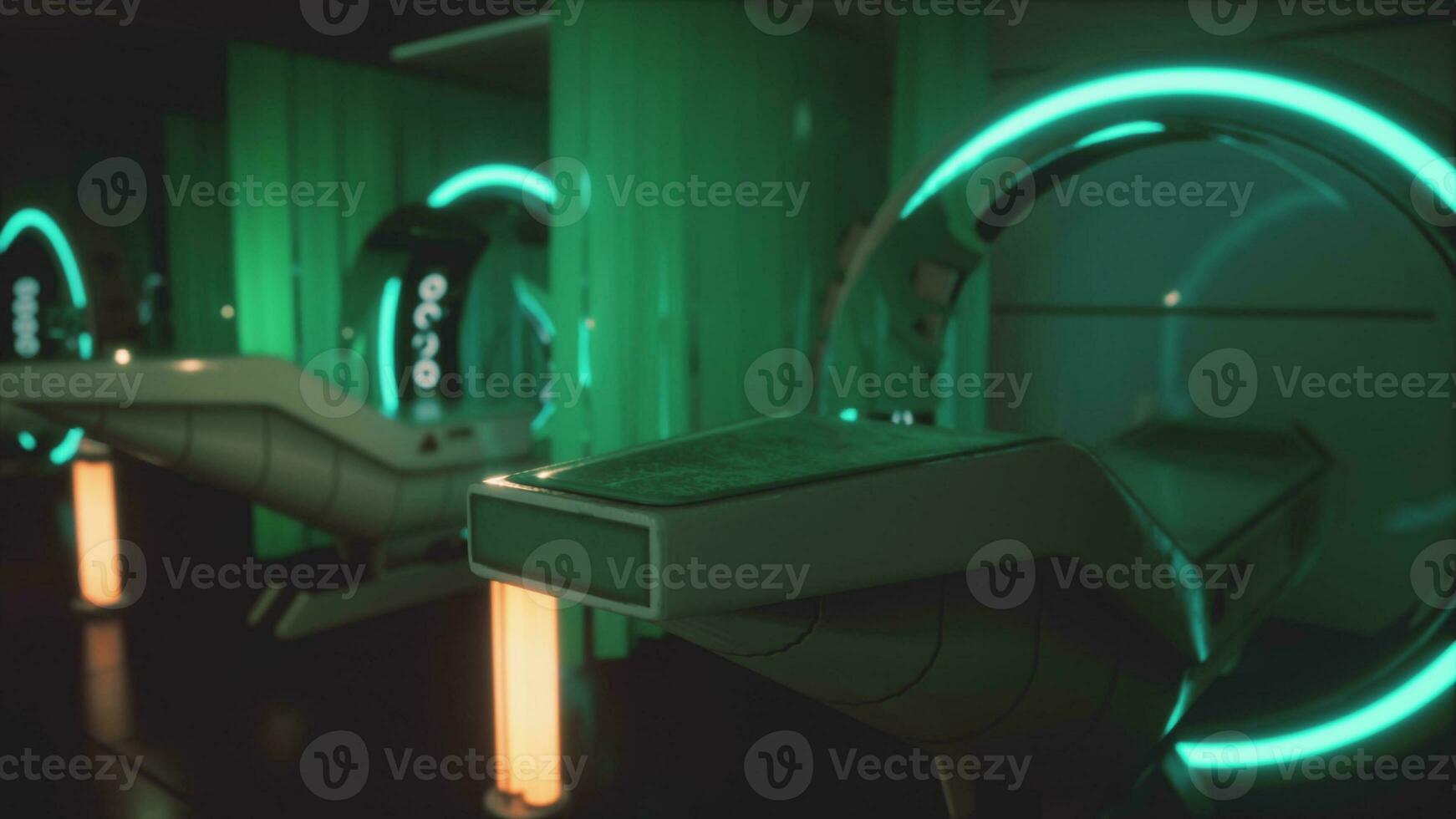 A wide shot of a huge MRI scanner in hospital photo