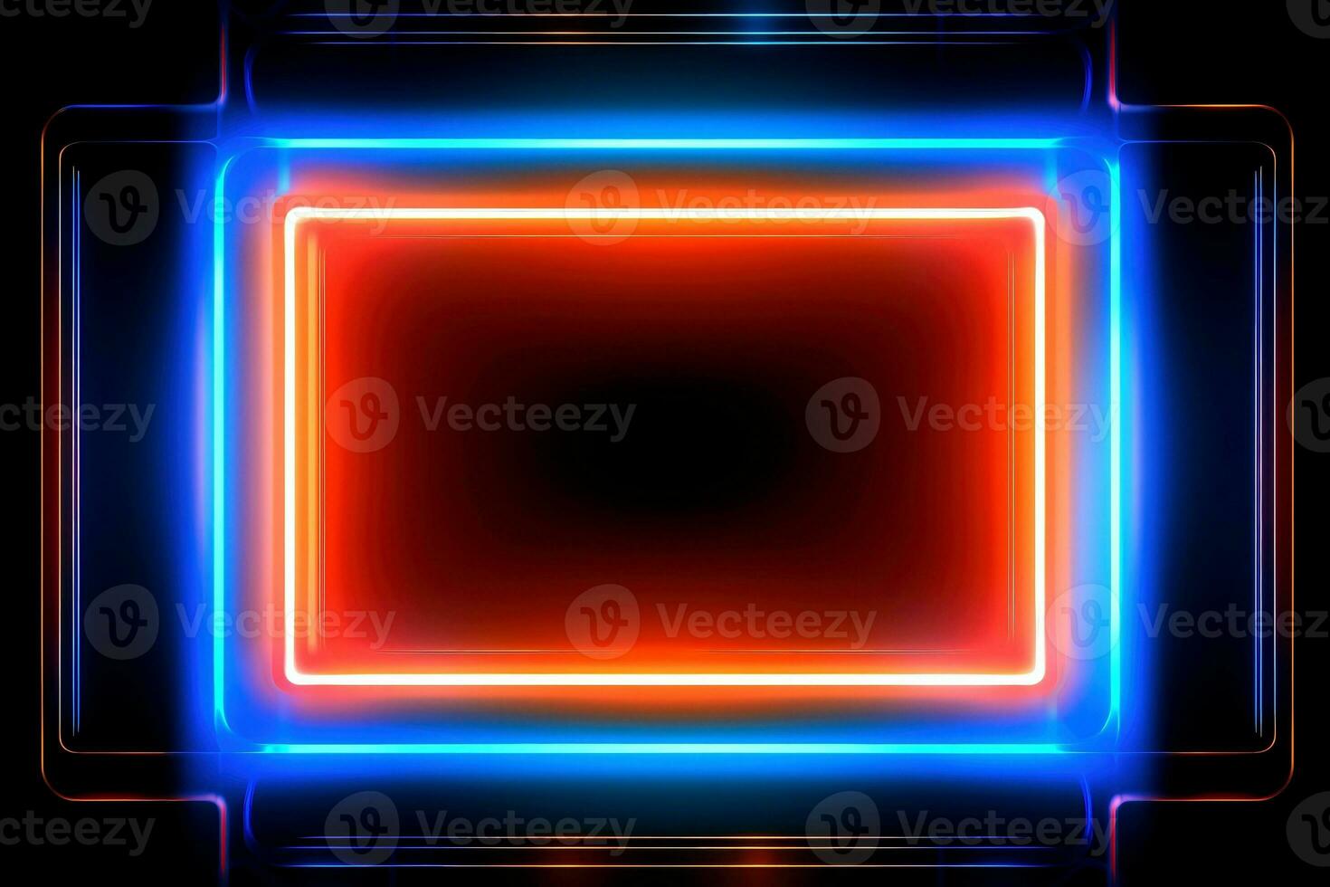 AI generated Abstract high tech black border, futuristic technology background, Generative AI photo