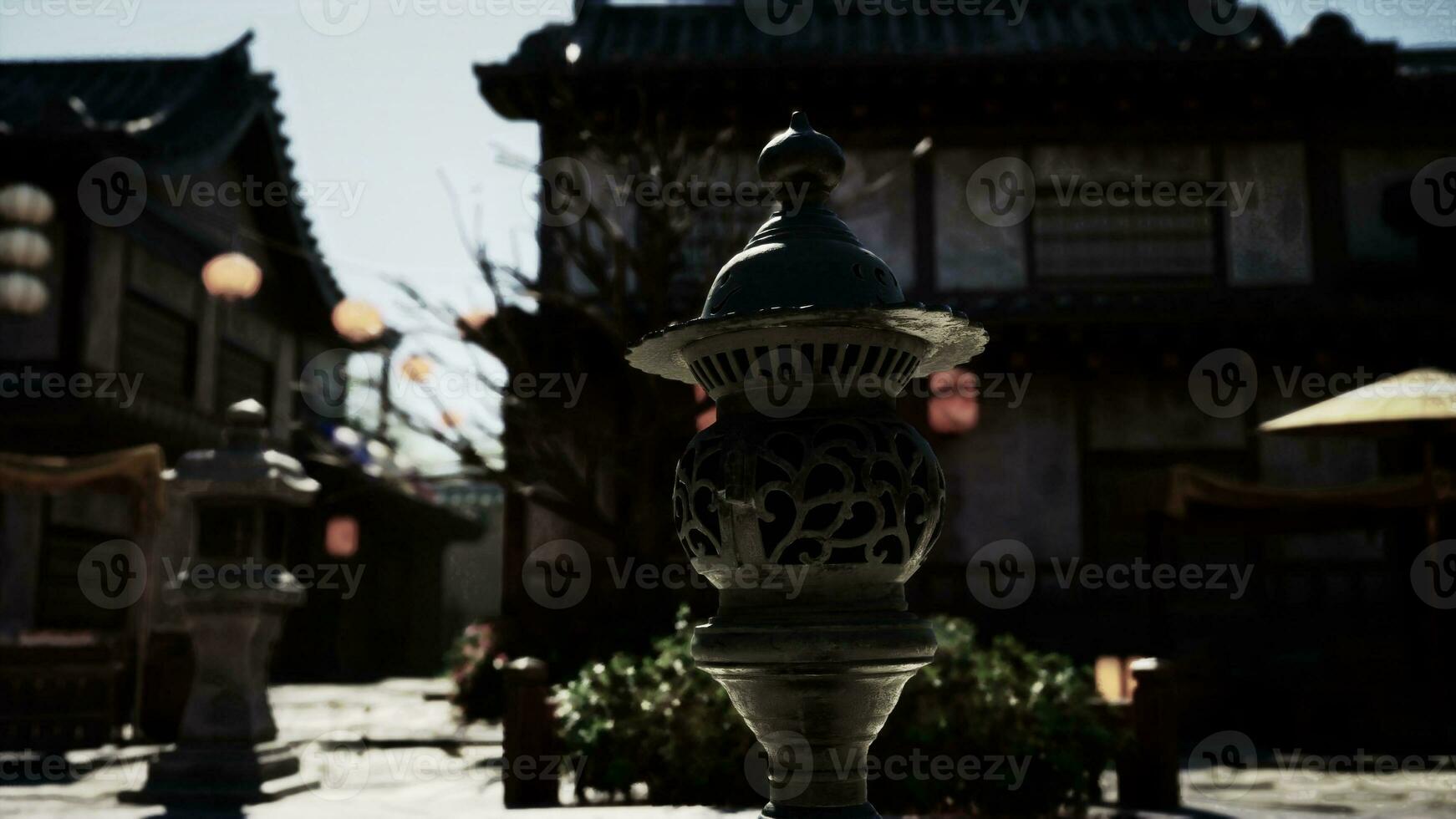 Peaceful Japanese temple at daylight photo