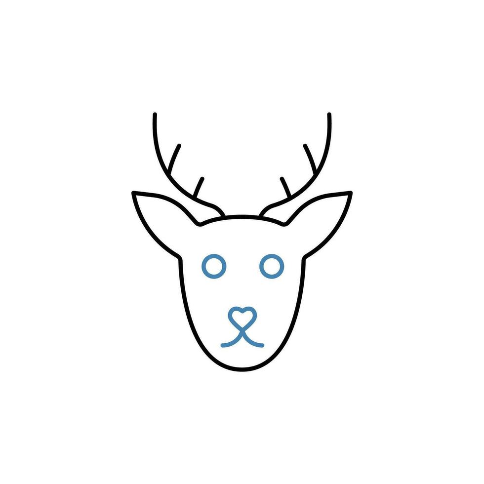 reindeer concept line icon. Simple element illustration. reindeer concept outline symbol design. vector