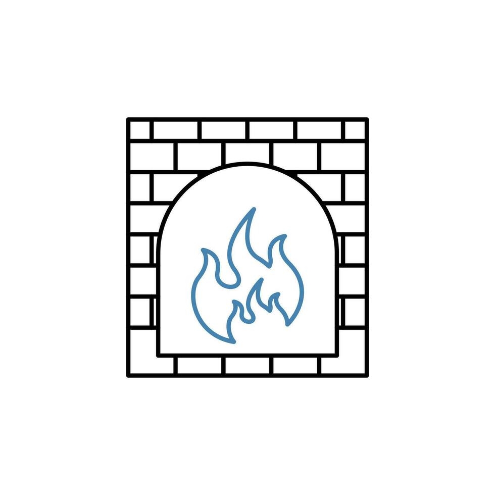 Fireplace concept line icon. Simple element illustration. Fireplace concept outline symbol design. vector