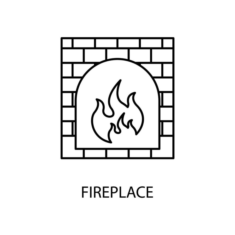 Fireplace concept line icon. Simple element illustration. Fireplace concept outline symbol design. vector