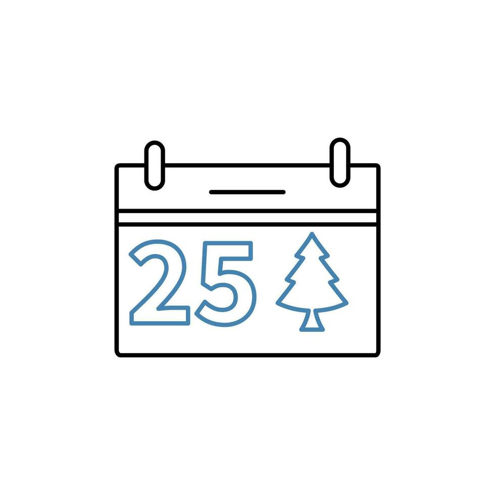 Christmas Calendar 25 December concept line icon. Simple element illustration. Christmas Calendar 25 December concept outline symbol design. vector