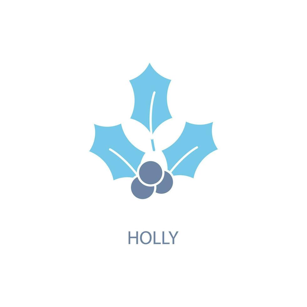 holly concept line icon. Simple element illustration. holly concept outline symbol design. vector