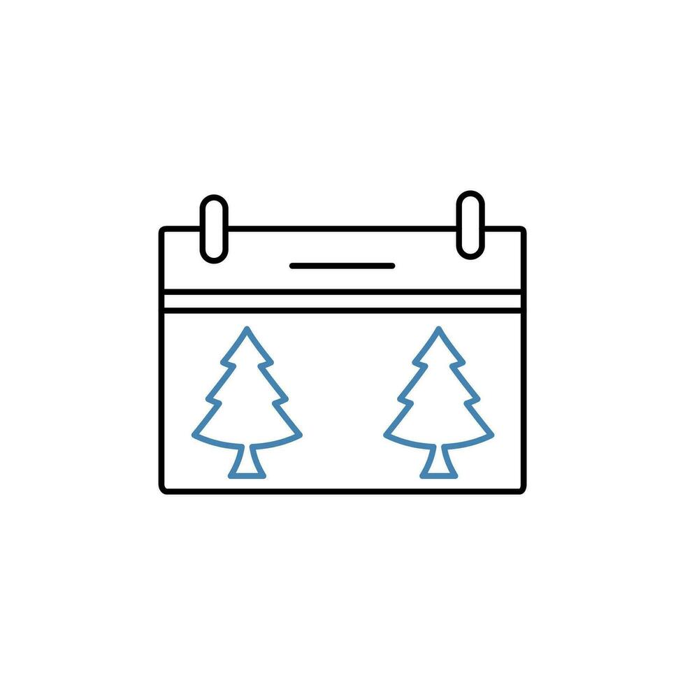 Navidad calendario concepto línea icono. sencillo elemento ilustración. Navidad calendario concepto contorno símbolo diseño. vector
