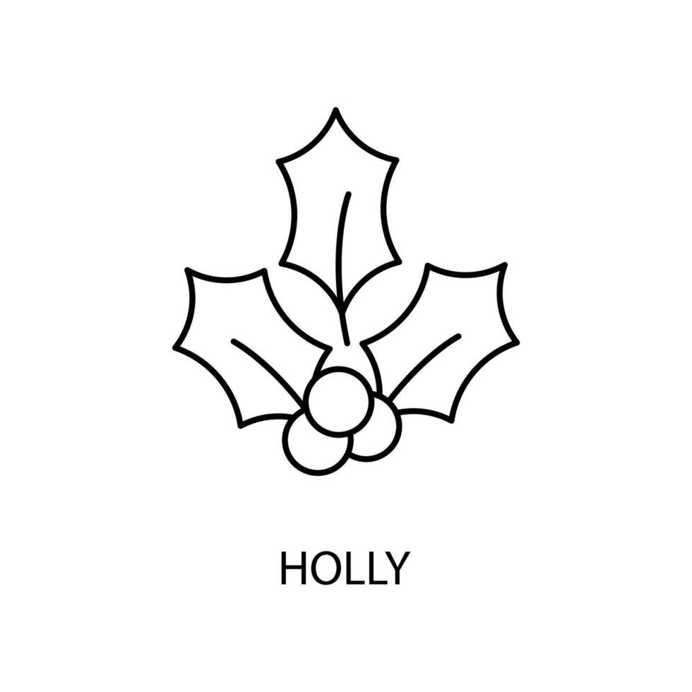 holly concept line icon. Simple element illustration. holly concept outline symbol design. vector