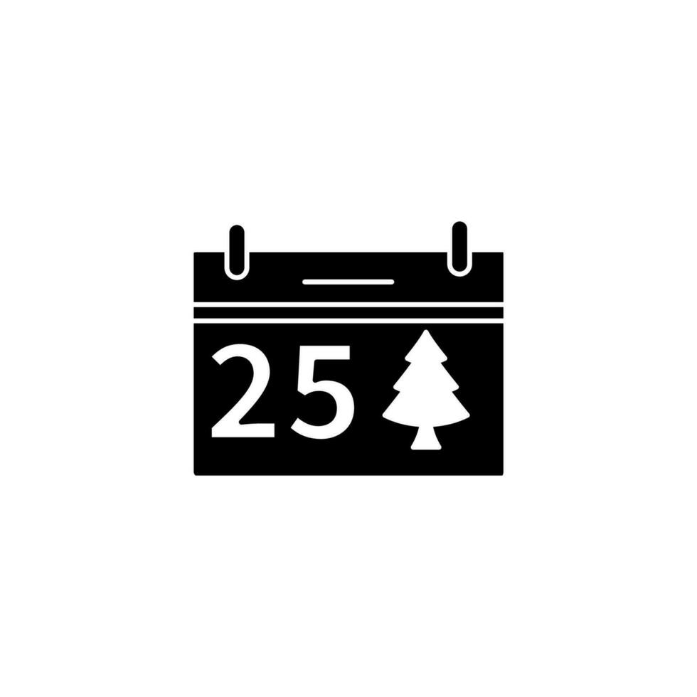 Christmas Calendar 25 December concept line icon. Simple element illustration. Christmas Calendar 25 December concept outline symbol design. vector