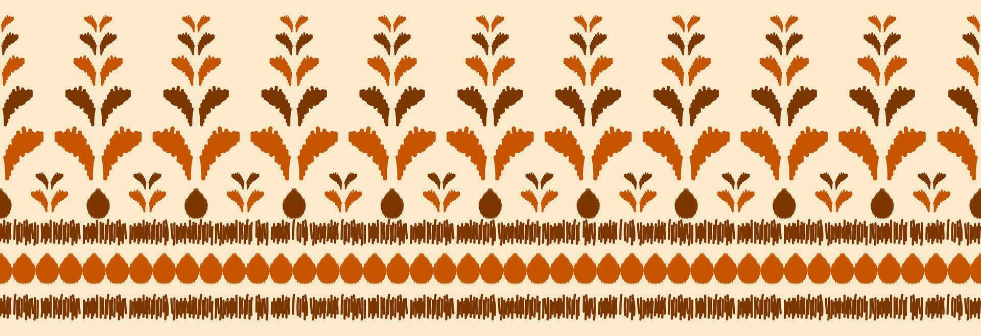 Border ethnic ikat pattern art. folk embroidery, and Mexican style. Aztec geometric ornament print. Design for background, illustration, fabric, clothing, textile, print, batik. vector