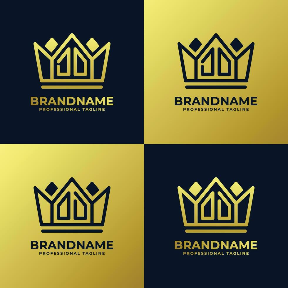 Letter DO and OD Home King Logo Set, suitable for business with DO or OD initials vector
