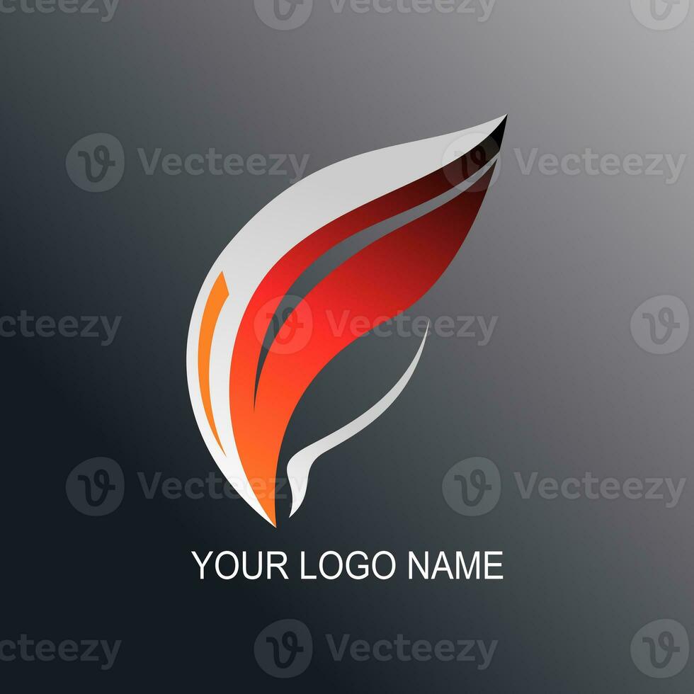 simple and easy to remember logo with red and gray color composition. photo