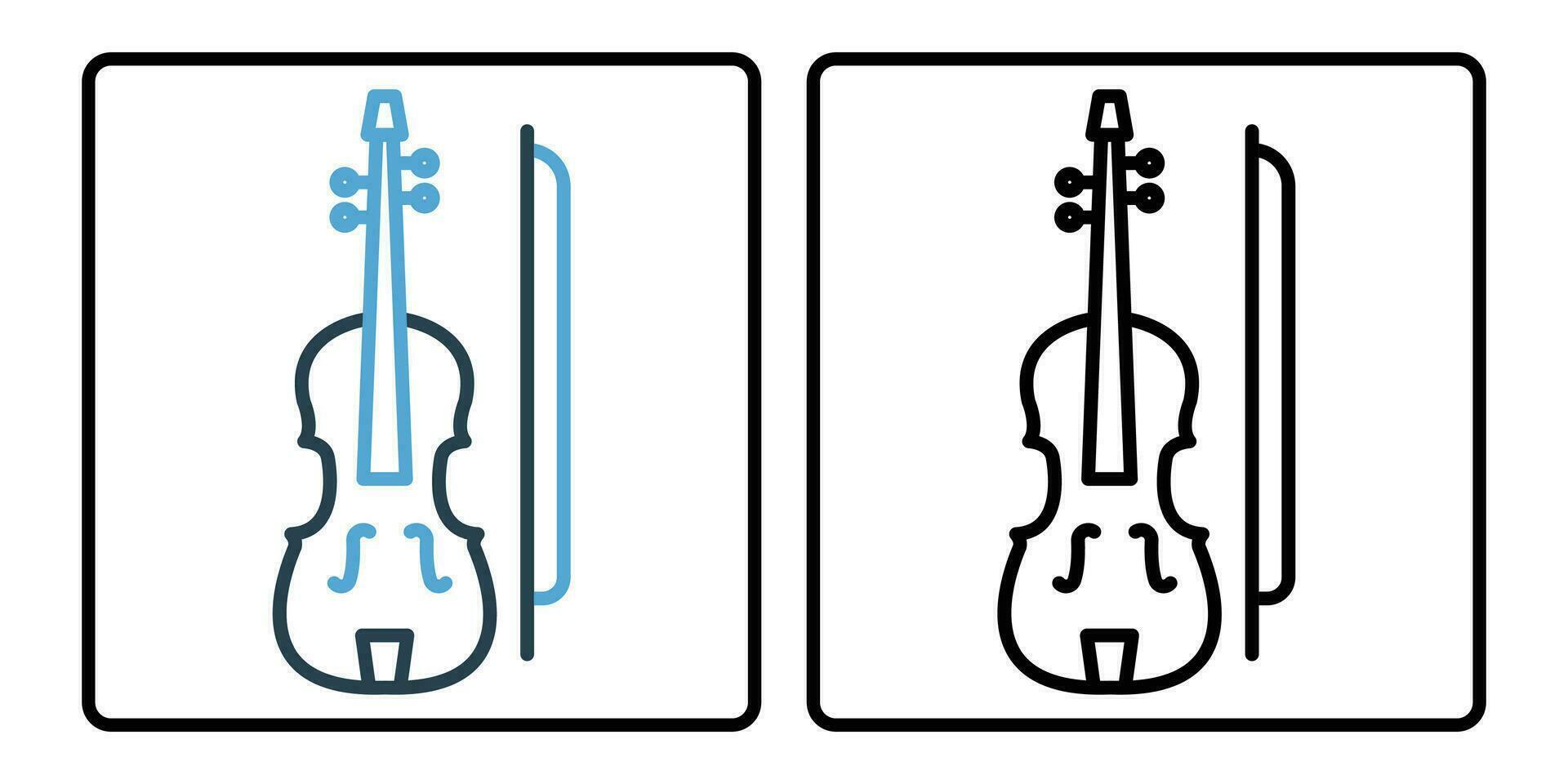 violin icon. icon related to music, music instrument. line icon style. simple vector design editable