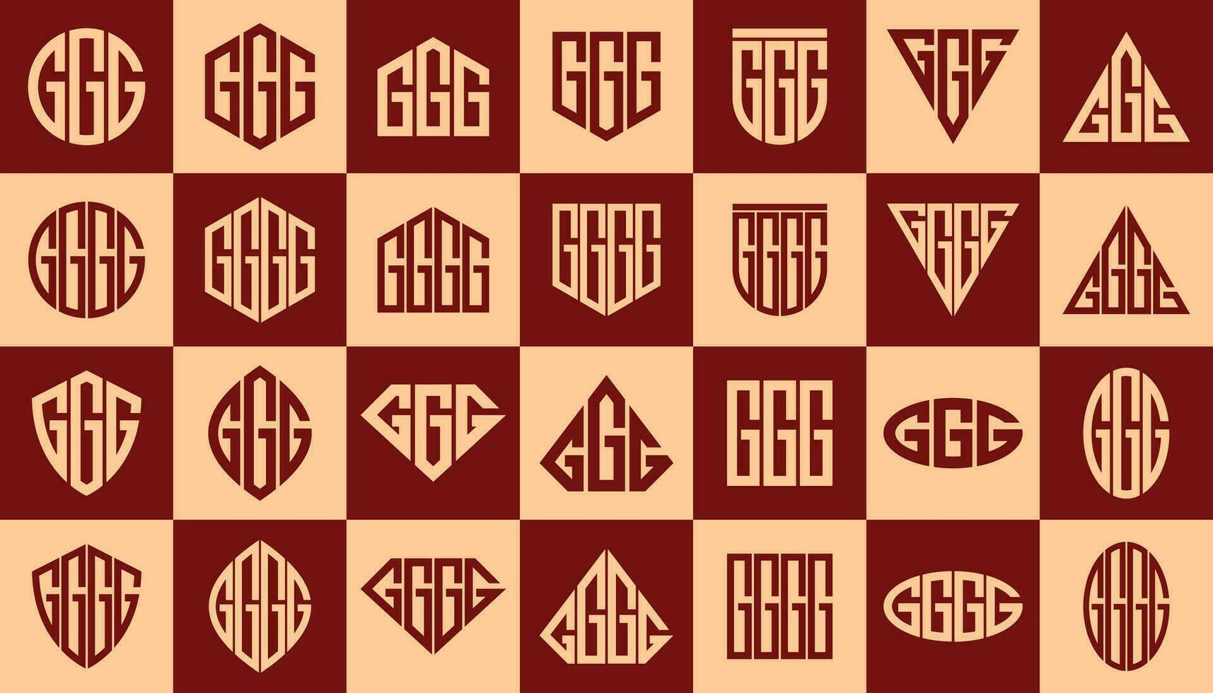 resumen línea básico forma letra sol ggg gggg logo diseño haz vector