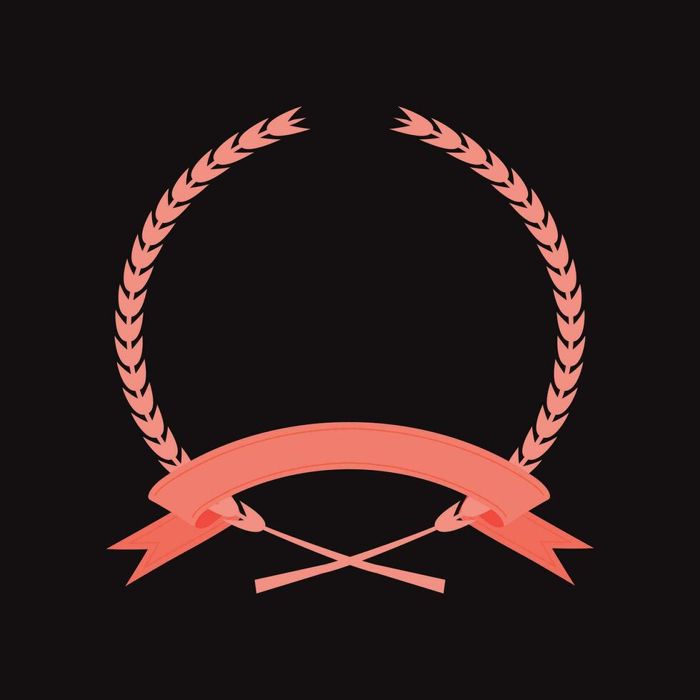 Pink laurel wreath vector