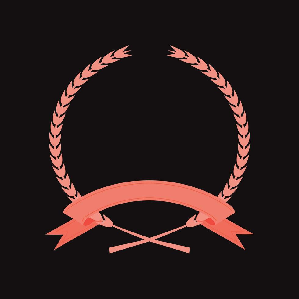 Pink laurel wreath vector