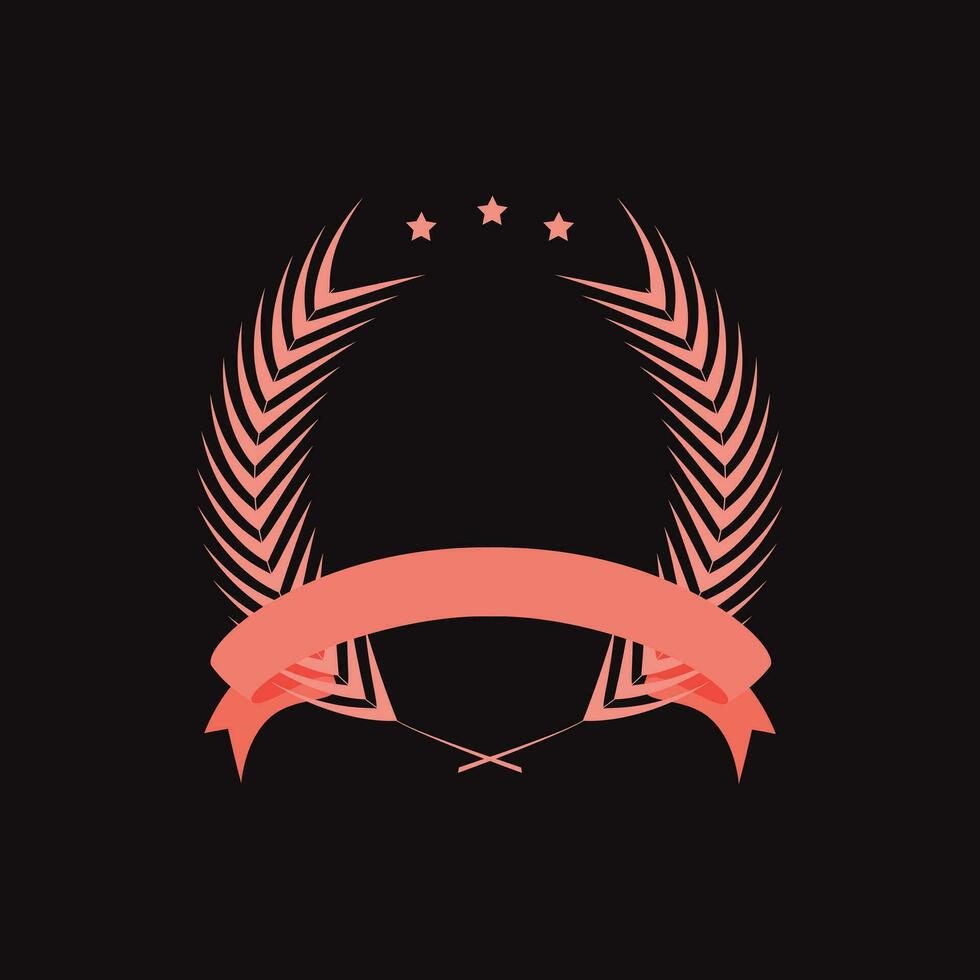 Pink laurel wreath vector