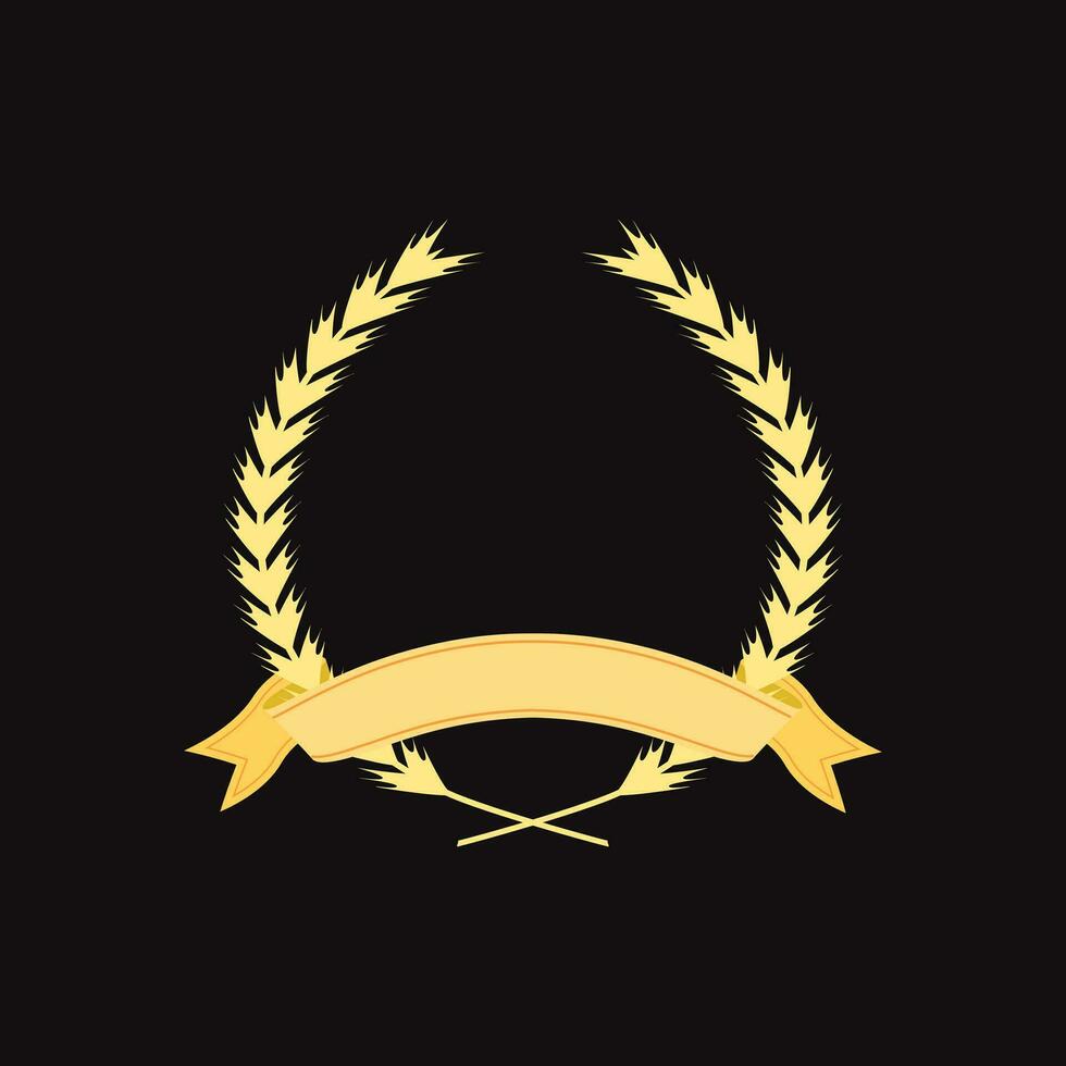 golden laurel wreath vector