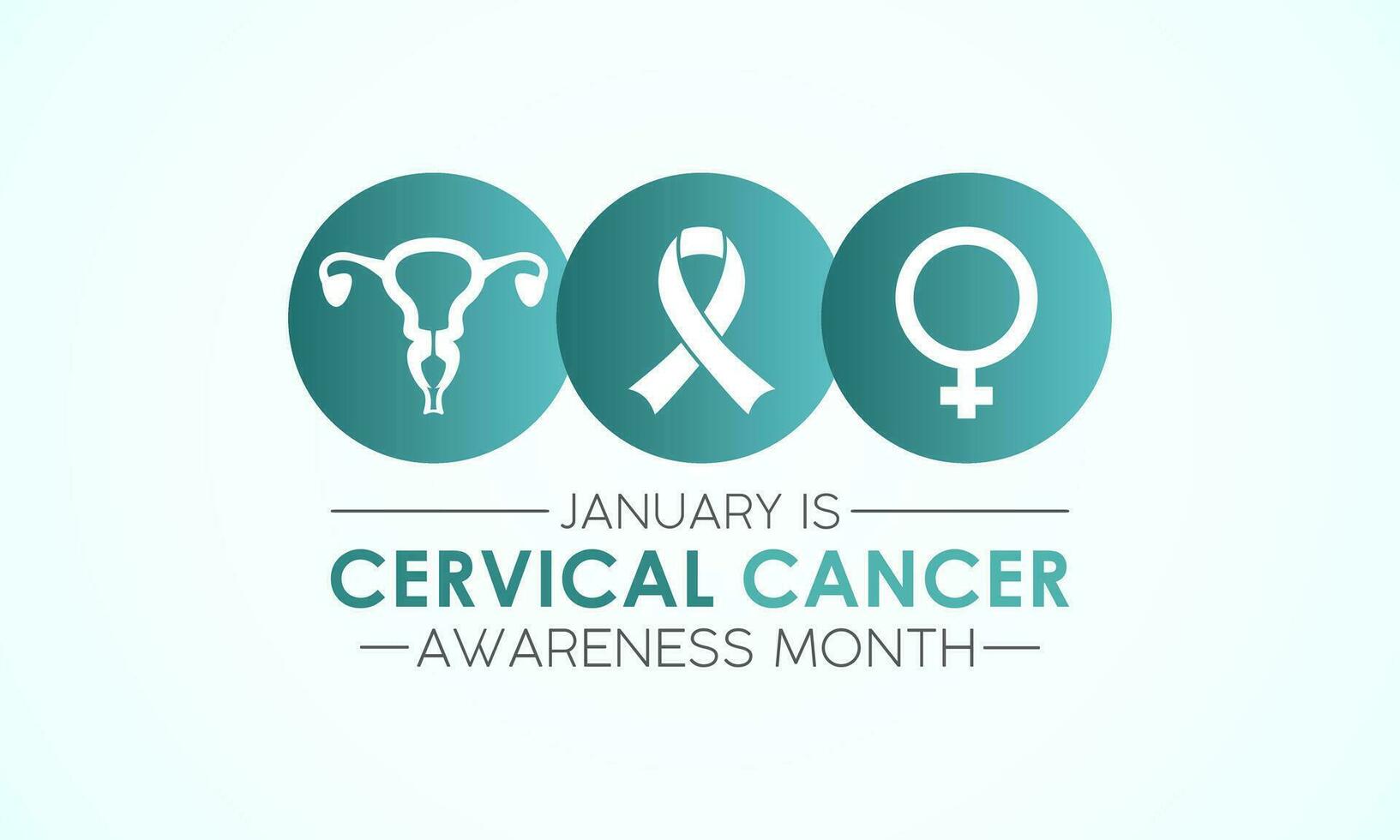 Cervical cancer awareness month is observed every year in january. January is cervical cancer awareness month. Vector template for banner, greeting card, poster with background. Vector illustration.