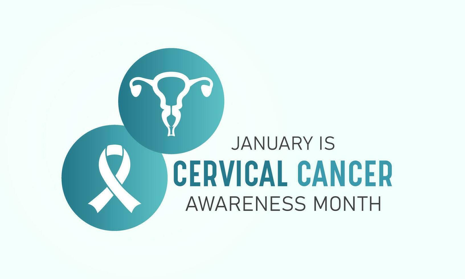 Cervical cancer awareness month is observed every year in january. January is cervical cancer awareness month. Vector template for banner, greeting card, poster with background. Vector illustration.