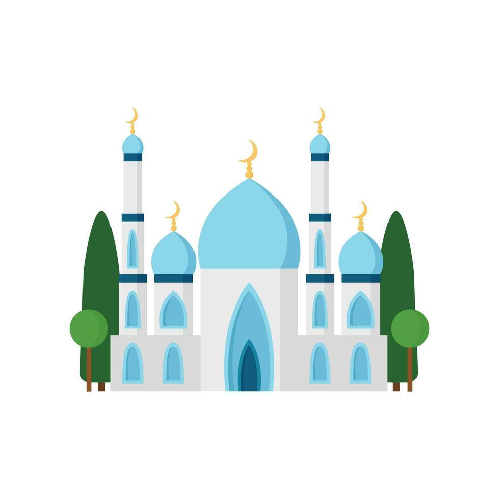 Traditional Muslim mosque in flat design vector illustration