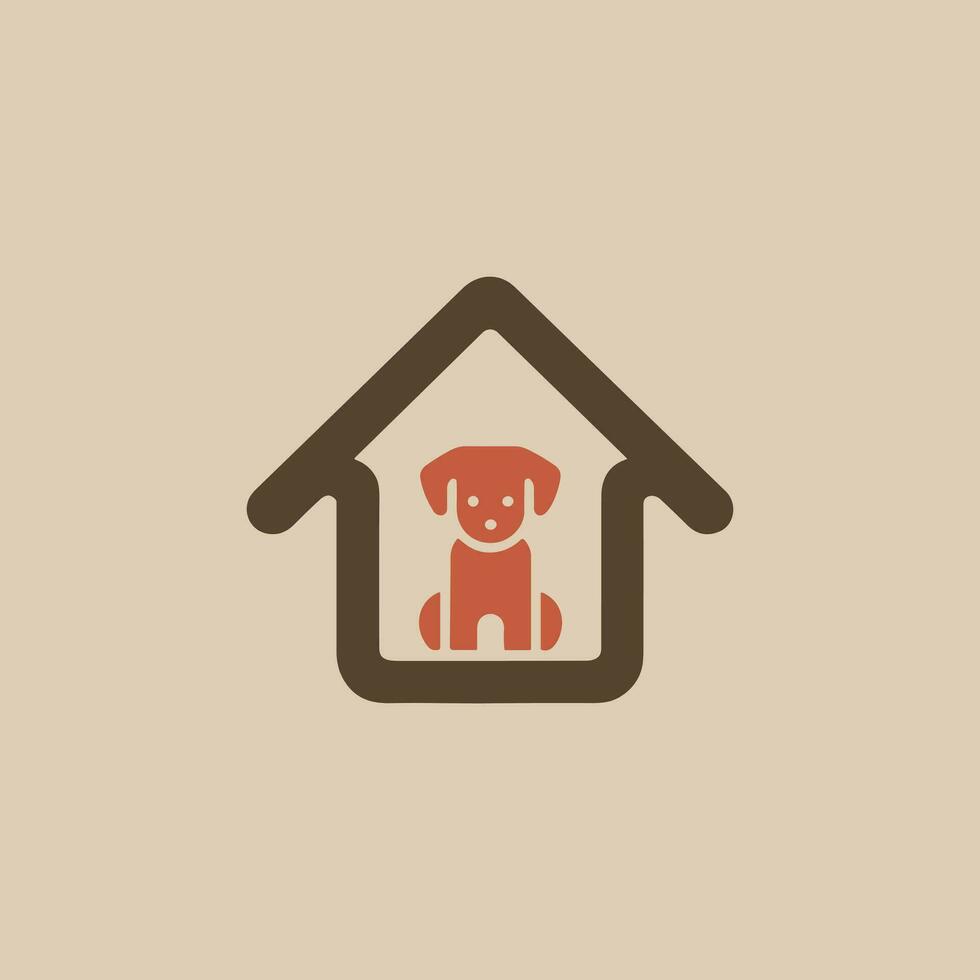 A Symbolic Logo Showing That If Desired Everyone Can Save The Animal And Give It A New Home And A Happy Life The Empty Space Between Them Forms A House For The Dog vector