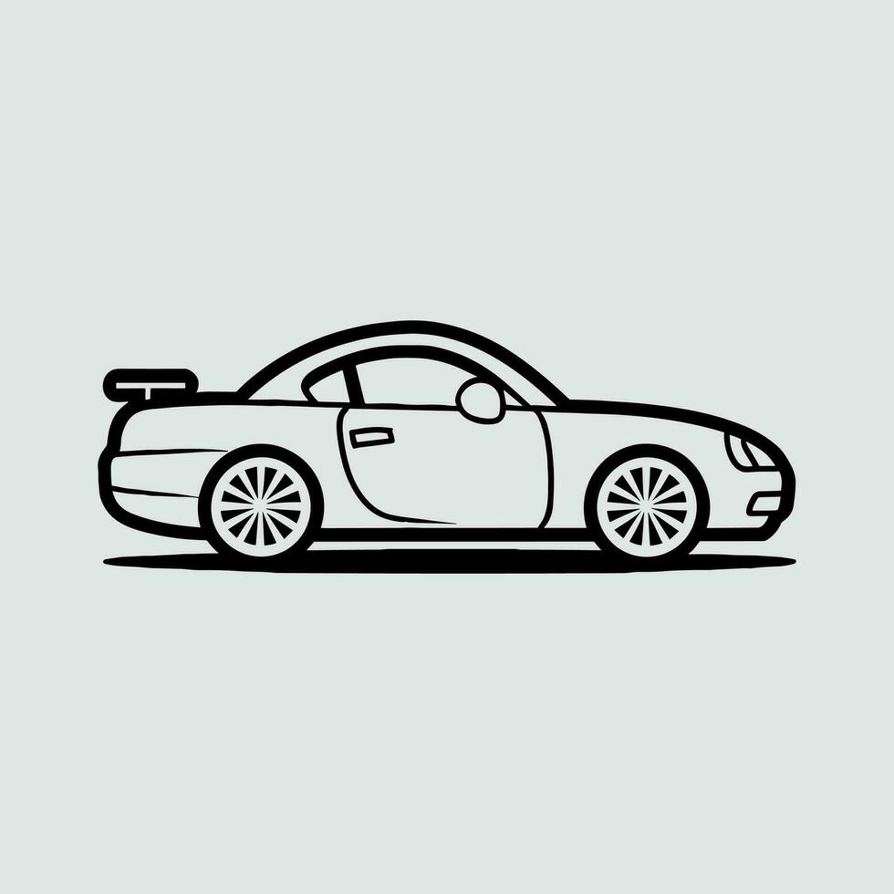 Car Line art vector
