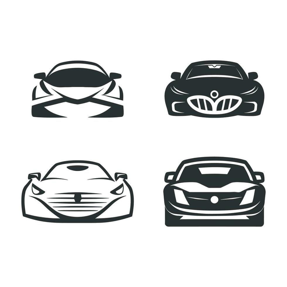 plantilla de logotipo de símbolo de coche de carreras, silueta vectorial estilizada vector