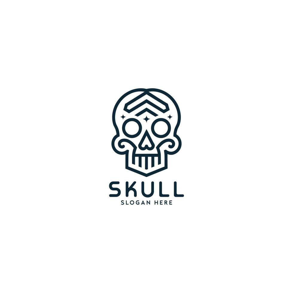 Human head logo design icon vector