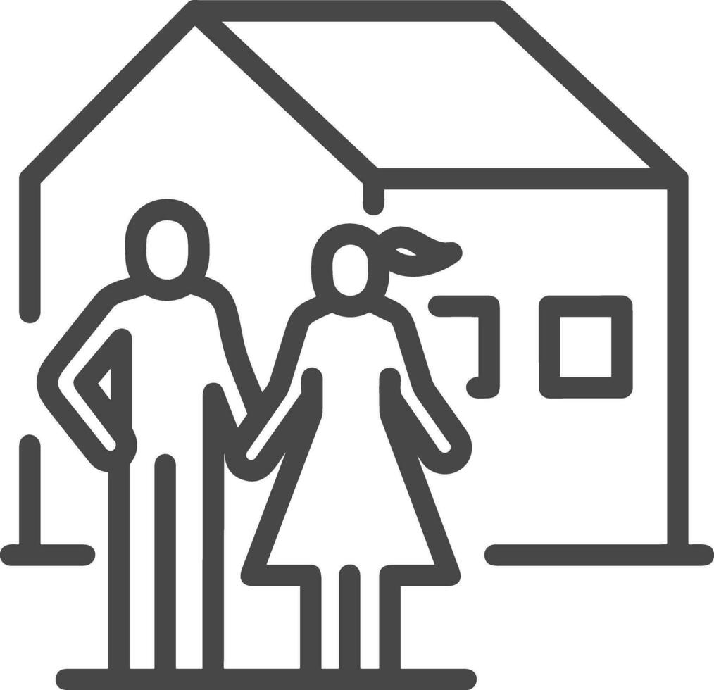 Home outline icon symbol vector image. Illustration of the house real estate graphic property design image