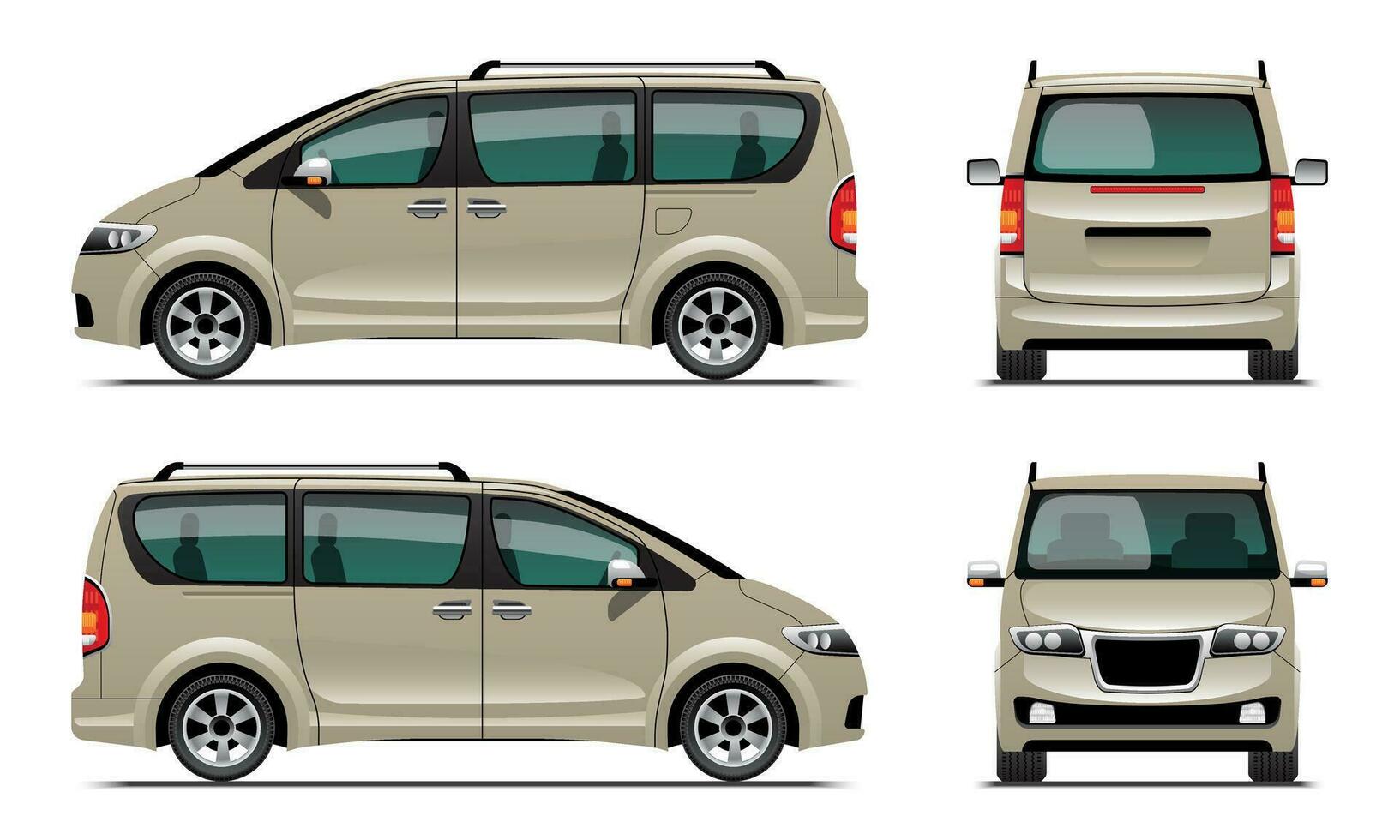 Brown Mini Van, Multi-purpose Vehicle vector