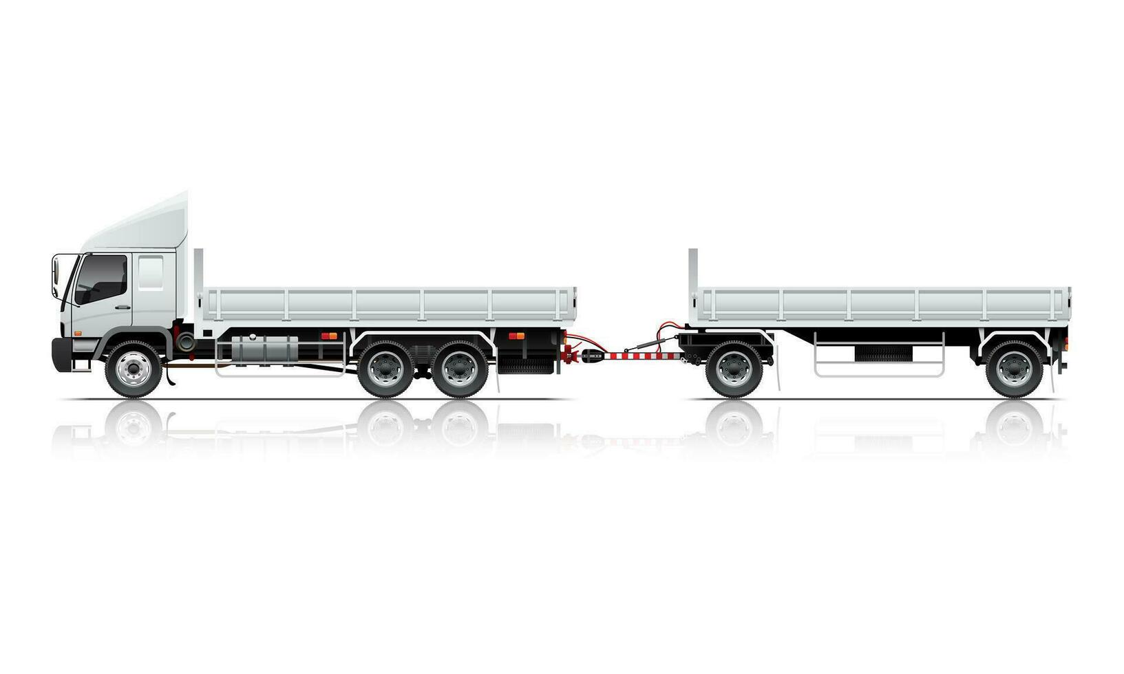 Open Cargo Trailer Truck vector