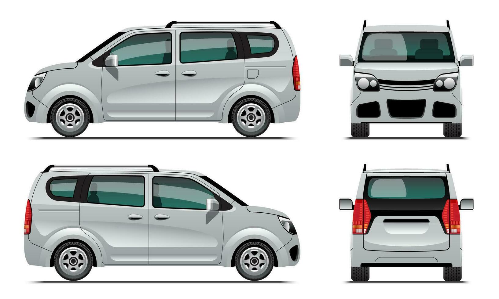 White Mini Van, Multi-purpose Vehicle vector