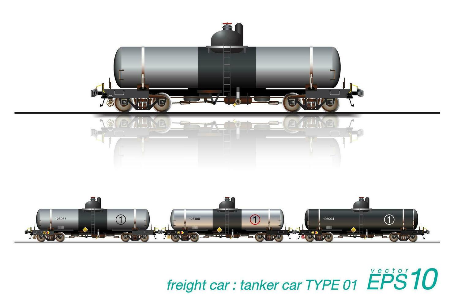 petrolero coche ferrocarril, carga tren vector