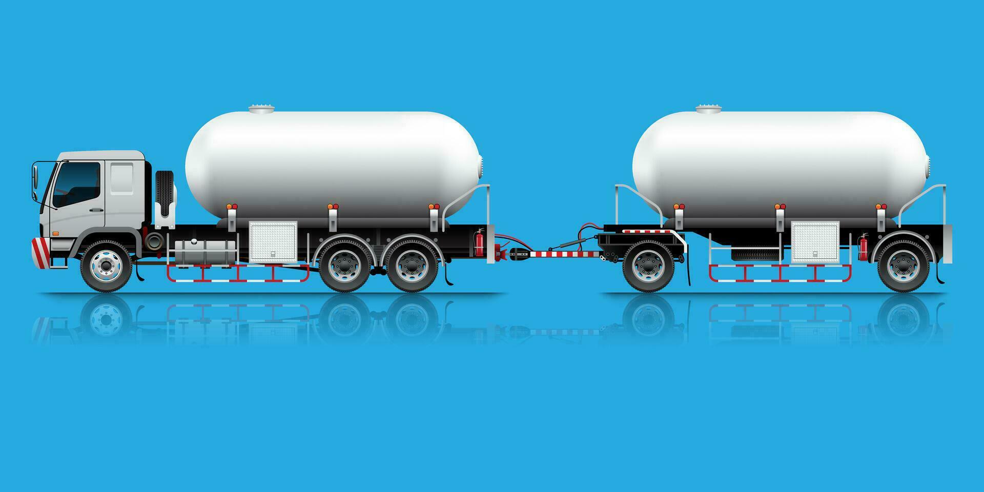 combustible petrolero remolque camión vector