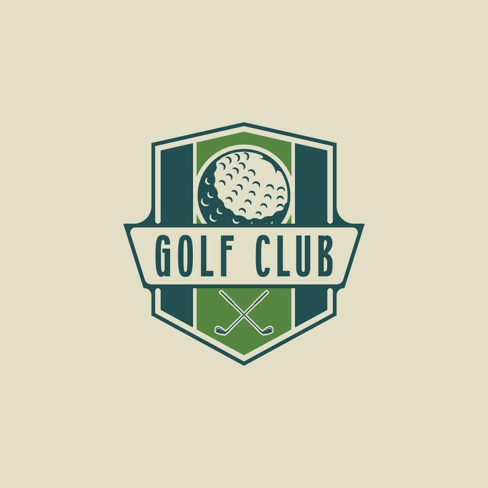 golf club emblem logo vector illustration template icon graphic design. stick and ball of sport sign or symbol for tournament or league tim with badge shield concept