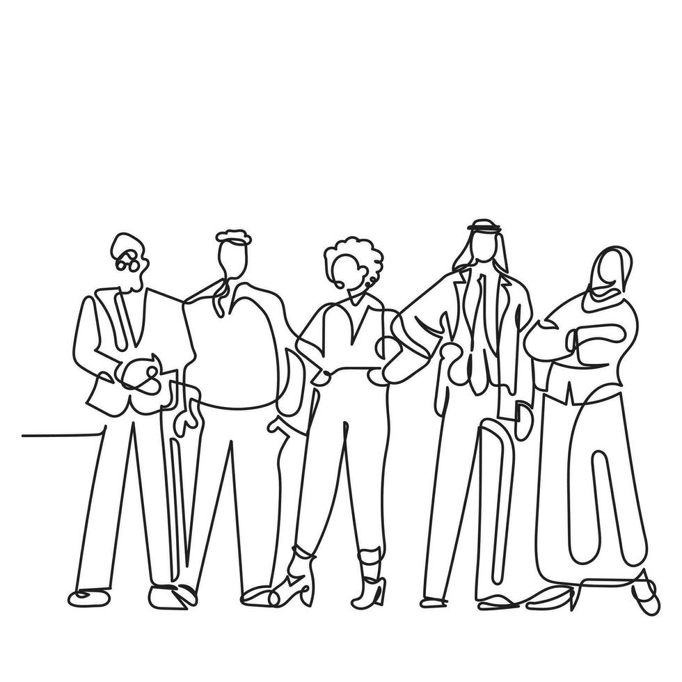 vector of a group of people together. Colleagues together.