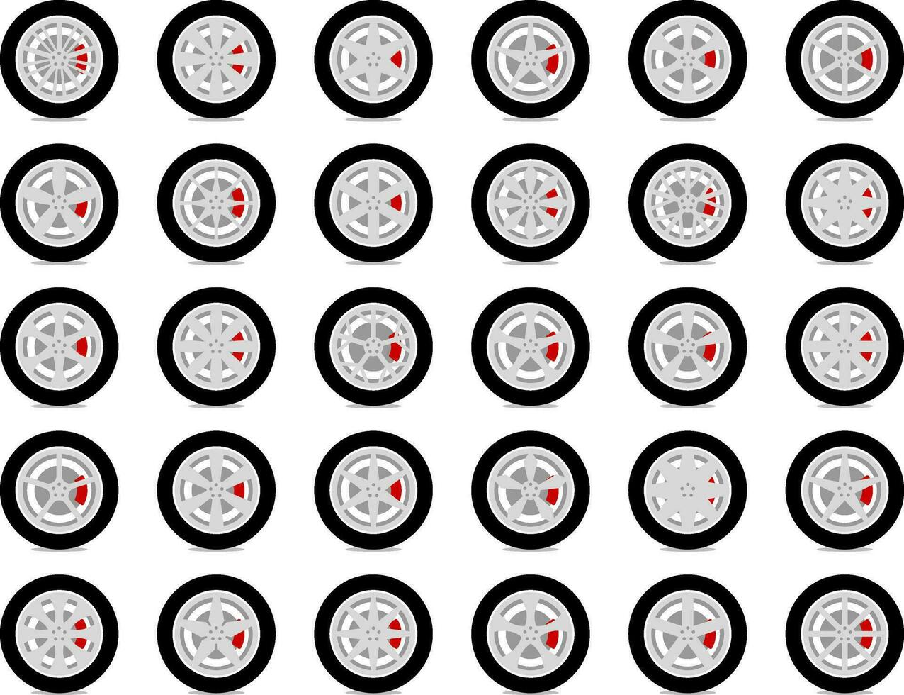 Set tires and wheels. Disc wheel car icon vector. vector