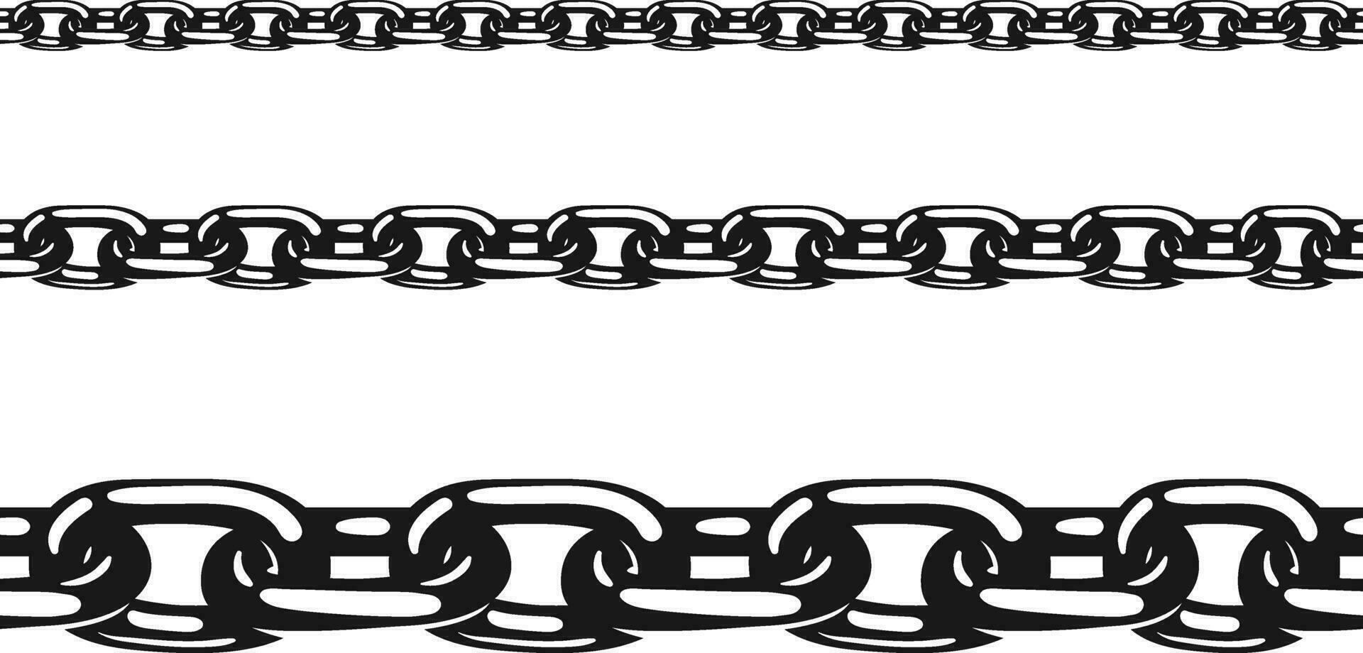 Chain seamless vector illustration. Black print design isolated on white.