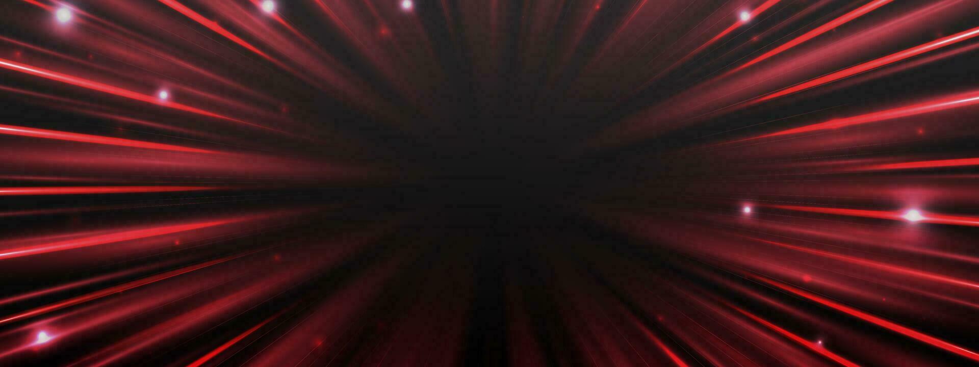 Radial speed rays, light neon flow, zoom in motion effect, red glow speed lines, colorful light trails, perspective stripes Abstract background, vector illustration.