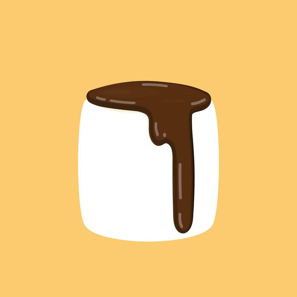 Marshmallow and Chocolate vector. Chocolate on white Marshmallow. vector