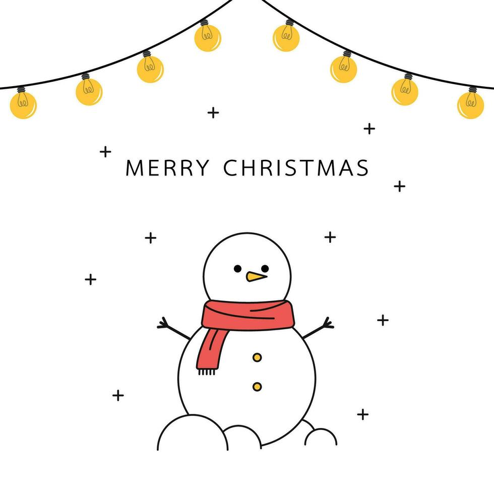 Snowman vector. Snowman character design. Christmas poster. vector