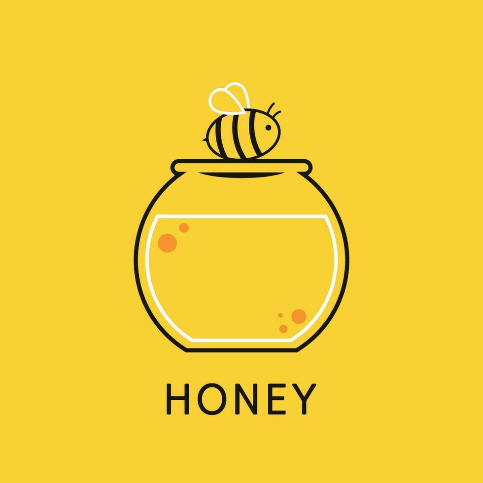 abeja logo diseño. abeja vector. abeja dibujos animados personaje diseño. gratis espacio para texto. vector